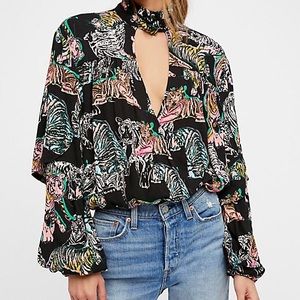 Free People Rainbow Tiger Gigi Top
